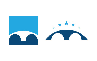 Ikona ilustracji mostu Szablon projektu logo v.4