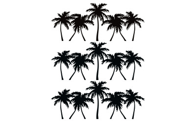 Ilustracja przedstawiająca sylwetki palm