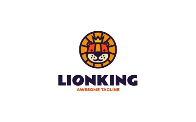 König der Löwen, einfaches Maskottchen-Logo 2