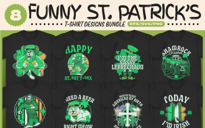 Rolig St. Patricks paket för T-shirtdesigner