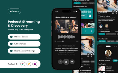 WhisPod - Podcast Yayın Uygulaması Kullanıcı Arayüzü Kiti