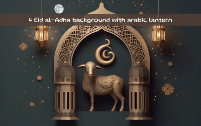 Eid al-Adha background with arabic lantern