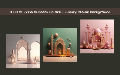 Eid Al-Adha Mubarak Sfondo islamico colorato di lusso