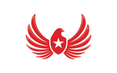 Falcon şahin kanat simgesi Şablon logo illüstrasyon tasarımı v.2