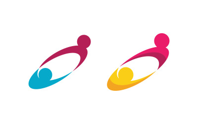 Güvenli bakım sosyal topluluğu Logo tasarım şablonu v.25
