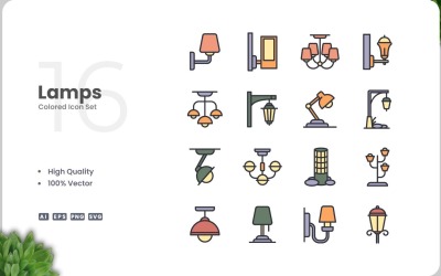 16 lampor Icon Color Collection