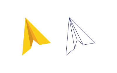 Icona di aeroplano di carta viaggio Logo Design vettoriale illustrazione v.2