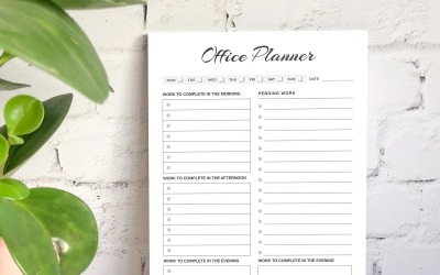 Modello di progettazione del pianificatore di lavoro Canva e MS Office