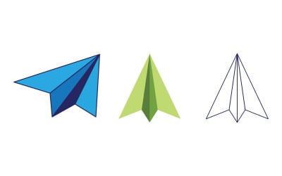 Paper plane icon travel Logo Vector design illustration v.3