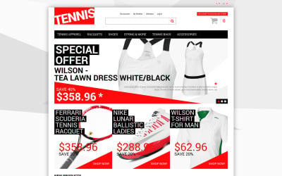 Fournitures de robe de tennis Thème Magento