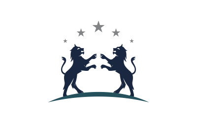 Ikona głowy lwa Logo ilustracja wektorowa projekt szablonu v.2