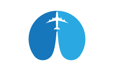 Illustrazione vettoriale del logo del tour e del viaggio in aereo icona design v.15