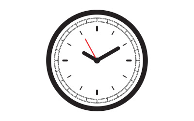 Modello di progettazione dell&amp;#39;illustrazione piatta vettoriale dell&amp;#39;icona dell&amp;#39;orologio v.15