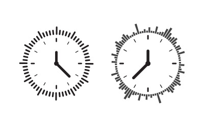 Modello di progettazione dell&amp;#39;illustrazione piatta vettoriale dell&amp;#39;icona dell&amp;#39;orologio v.2