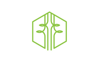 Natur Blatt Ökologie veganes Konzept Logo Illustration Vorlage v.22