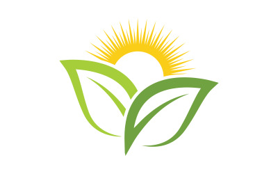 Natura foglia ecologia vegan concetto Logo illustrazione Template v.10
