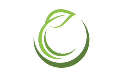 Natura foglia ecologia vegan concetto Logo illustrazione Template v.12