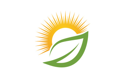 Natura foglia ecologia vegan concetto Logo illustrazione Template v.5