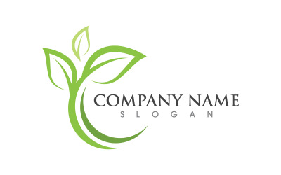 Natura foglia ecologia vegan concetto Logo illustrazione Template v.8