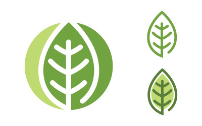 Nature leaf ecology vegan concept Logo illustration Template v.28