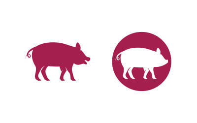 Pig icon Template vector illustration design v.1