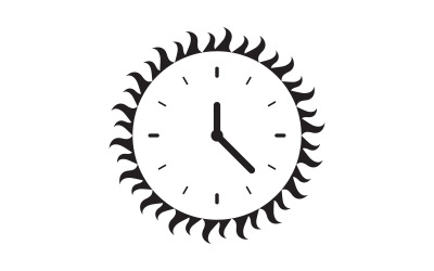 Plantilla de diseño de ilustración plana vectorial de icono de reloj v.1