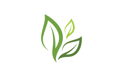 Природа лист экология веганский концепция Логотип иллюстрация Шаблон v.13