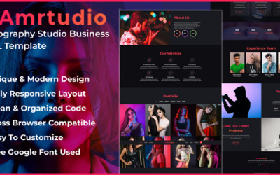 Amrtudio – Modello HTML per attività di studio fotografico