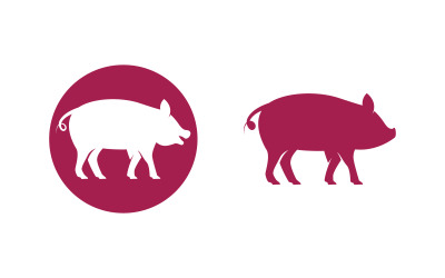 Diseño de ilustración vectorial de plantilla de icono de cerdo v.2