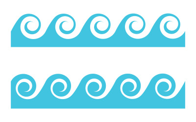 Doğa Su dalgası simgesi Logo vektör çizim tasarımı v.8