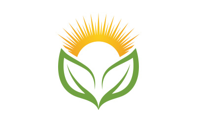 Ekologia liści natury wegańska koncepcja Logo ilustracja Szablon v.16