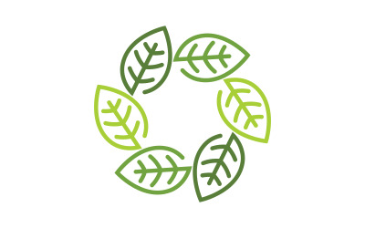 Ekologia liści natury wegańska koncepcja Logo ilustracja Szablon v.34