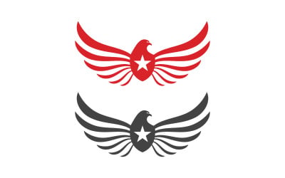 Falke, habicht, flügel, symbol, schablone, logo, abbildung, design, v.5