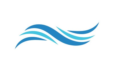 Ikona fali wodnej natury Logo ilustracja wektorowa projekt v.12