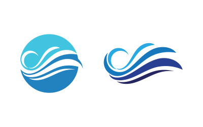 Ikona fali wodnej natury Logo ilustracja wektorowa projekt v.18