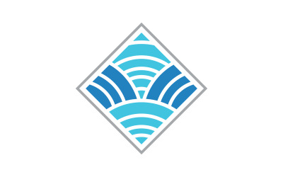 Ikona fali wodnej natury Logo ilustracja wektorowa projekt v.7