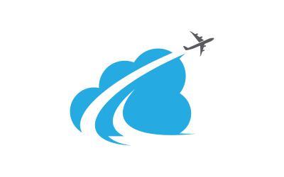 Illustrazione vettoriale del logo del tour e del viaggio in aereo icona design v.16