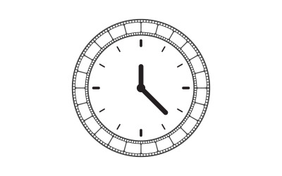 Modello di progettazione dell&amp;#39;illustrazione piatta vettoriale dell&amp;#39;icona dell&amp;#39;orologio v.9