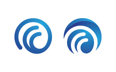 Natur Wasserwelle Symbol Logo Vektor Illustration Design v.2