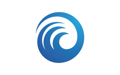 Natur Wasserwelle Symbol Logo Vektor Illustration Design v.4