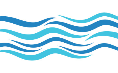 Natura Acqua onda icona Logo illustrazione vettoriale design v.14
