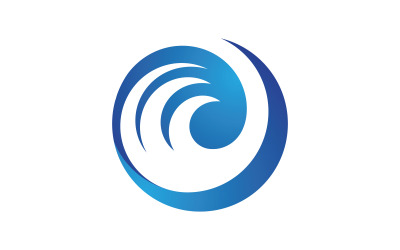 Natura Acqua onda icona Logo illustrazione vettoriale design v.6