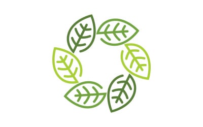 Nature leaf ecology vegan concept Logo illustration Template v.34