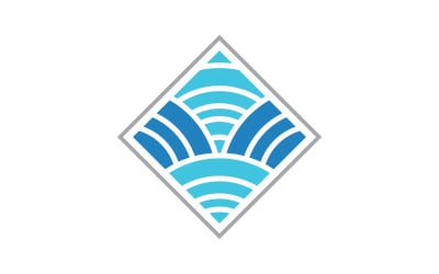 Nature Water wave icon Logo vector illustration design v.7