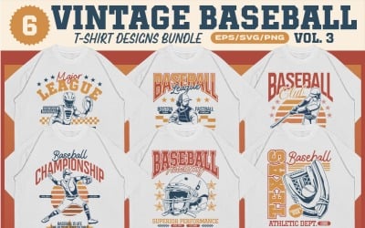 Pacchetto di design di magliette da baseball vintage Vol. 3