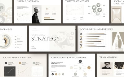 Plantilla de presentación de Google Slides sobre estrategia de redes sociales