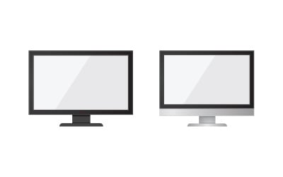 Projekt ilustracji wektorowej ikony telewizora, LCD, LED, monitora v.3