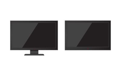 Projekt ilustracji wektorowej ikony telewizora, LCD, LED, monitora v.4