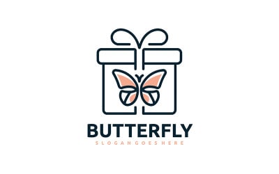 Schmetterling Geschenk Logo, Geschenk Logo