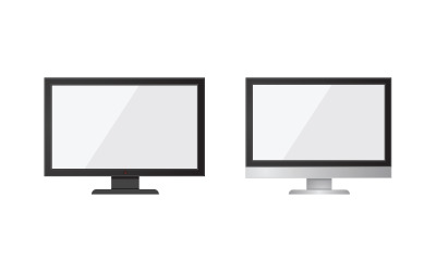 TV, LCD, LED, bildskärm ikon vektor illustration design v.3